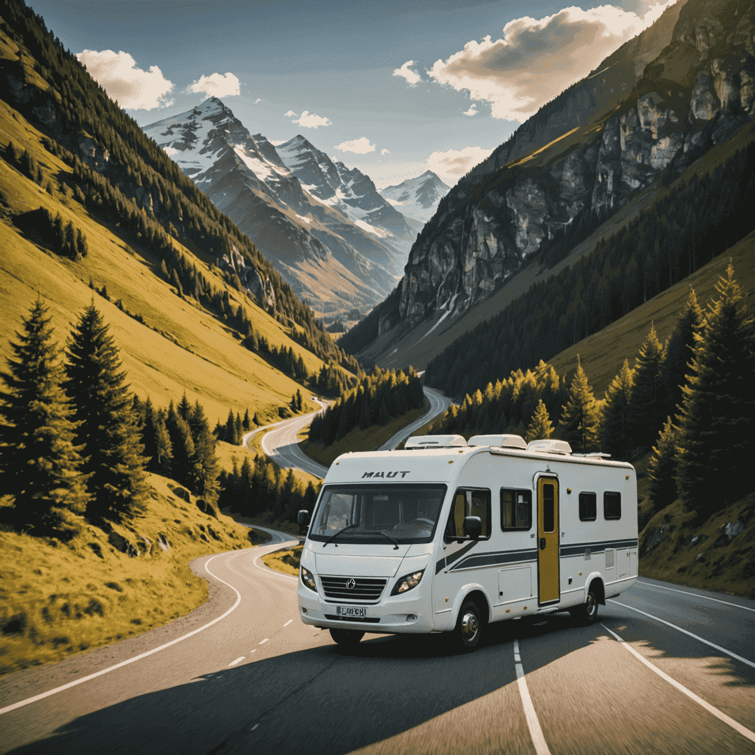 Maut-Travel logo featuring a stylized motorhome on a scenic road